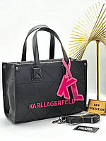 Женская сумочка карл чёрная Karl Lagerfeld вместительная стильная сумка через плечо
