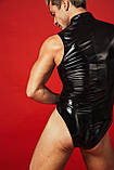 Комбідрес чоловічий лакований «Безсоромник Нік» D&A, чорний, розмір XS/S, блискавка на все тіло, фото 5