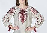 Блуза жіноча (Вишиванка) "Виноград" льон, фото 5