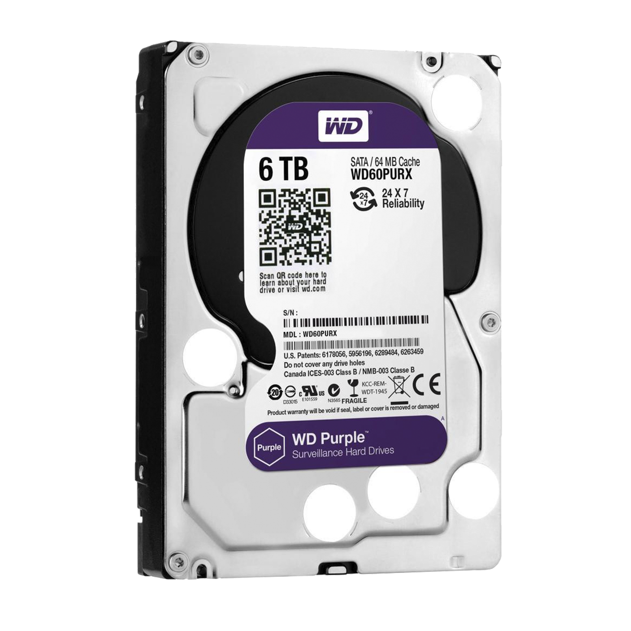 Жесткий диск Western Digital 6TB Purple (WD60PURX) - фото 1 - id-p2043448183