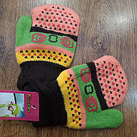 Теплые детские рукавички с веревкочкой"GLOVES" 4-6 лет Розовые
