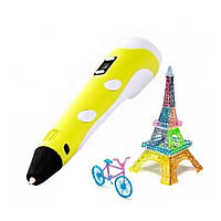 3D-ручка для малювання 3D PEN-2, дитяча 3д ручка з PLA-пластиком, жовта