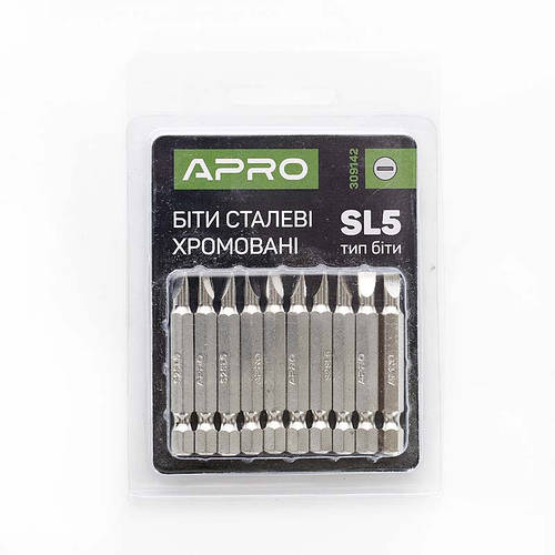 Бита SL5*50 мм хром, 10 шт./уп APRO (ID#1873961197), цена: 71.33 ...
