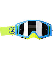 Мотоочки LAZER Goggle Race Style Blue Yellow - Mirror Silver Lens