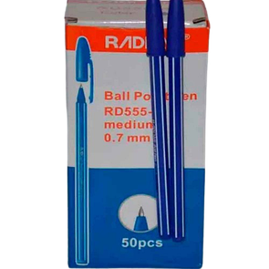 Ручки кулькові 555 синій стержинь  упаковка 50 шт