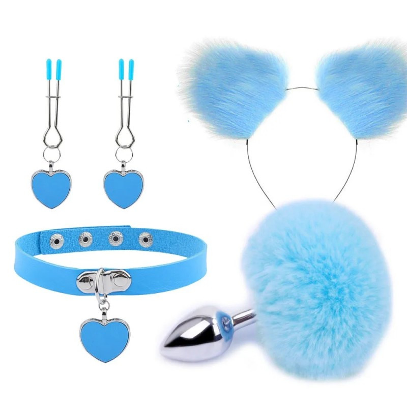Блакитний ніжний бдсм комплект Fur Sexy Kit Кітті