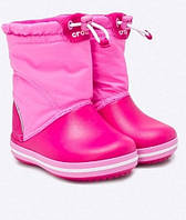 Крокс зимние сапоги детские Crocs Kids LodgePoint Boot синие J3 (34-35)