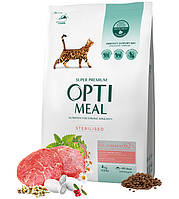 Optimeal Sterilised Beef & Sorghum 4кг Оптимил корм для кошек стерилизованных говядина сорго