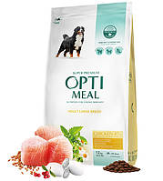 Optimeal Оптимил 12 кг для крупных пород с курицей Оптиміл сухий корм для собак великих порід