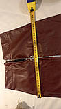 Спідниця шкіряна екошкіра штучна бордова на блискавці 42 44 зам., фото 6