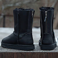 Угги женские UGG CLASSIC SHORT II ZIP BOOT, Угги Австралия с молнией кожаные, код IN-1635