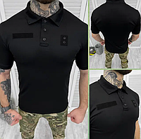 Поло тактическое черное для полиции (46 - 54р) лакоста Тактическая футболка мужская армейская для ЗСУ