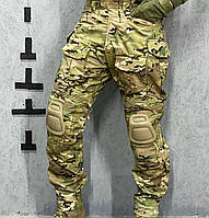 Тактические штаны со встроенными наколенниками multicam (S - XL, 3XL) Rip-Stop Штаны военные 10 карманов