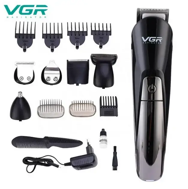 Машинка для стриження волосся акумуляторна Тример-набір для стриження волосся і для гоління VGR 6в1