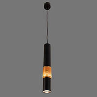 Подвесной светильник тубус на одну лампу MR16 16W GU5.3 черно-золотистого цвета Sirius RT536 BK+GD
