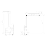 Змішувач для кухні на дві води WEZER PRO4C-02-BLACK, нержавіюча сталь, чорний, фото 7