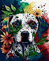 Картина Рисование по номерам Собаки 40х50 Картины по цифрам Далматинец среди цветов Rainbow Art GX45745