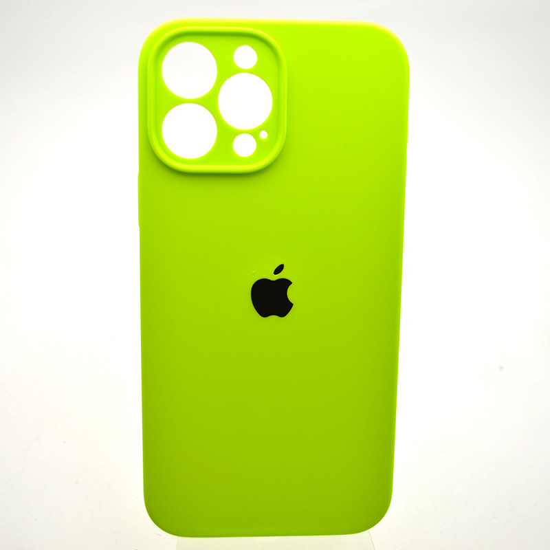 Силіконовий чохол накладка Silicon Case Full Camera для iPhone 13 Pro Max Fluorescent Green