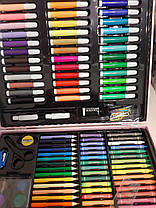 Набір для творчості у зручній валізі 152 предмети, блакитна та рожева валіза для малювання дитячий кейс, фото 2