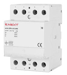 Контактор модульний на DIN-рейку e.mc.220.4.63.4NO, 4р, 63А, 4NO, 220В, E.NEXT, (p005009)