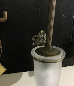 Настінний щіткотримач із зістареної латуні 12х10 см Stilars Італія 131700