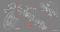 Суппорт тормозной задний правый б/у Nissan Leaf - 44001-3NF0A