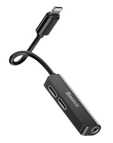Кабель-перехідник Baseus 3-in-1 iP$ 3.5mm Female adapter L52 Black (CALL52-01)