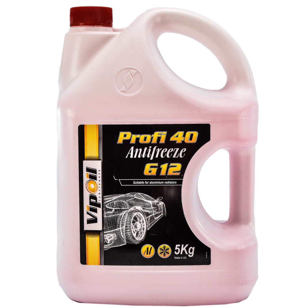 Готовий антифриз VIPOIL Profi 40 G12 червоний -30 °C, фото 1