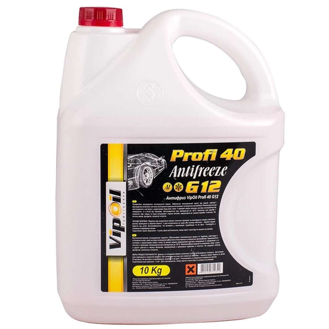 Готовий антифриз VIPOIL Profi 40 G12 червоний -30 °C, фото 1