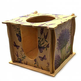 Підставка для серветок на стіл декоративна з дерева 16х15х13см