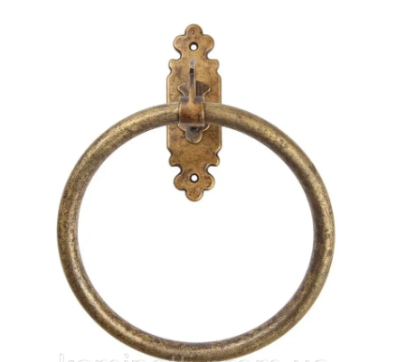 Вішалка для рушника (кільце) із зістареної латуні ф 21 см Stilars Італія 131253, фото 2