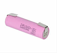 Акумулятор Samsung 18650 з клемами під паяння Li-Ion ICR 26J M, 2600-2800 mAh 10A, 3.7V без захисту для паяння