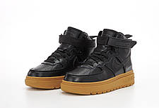 Чоловічі зимові кросівки Nike Air Force 1 Gore-Tex Winter Black Brown Найк Гор-Текс шкіра хутро зима, фото 4