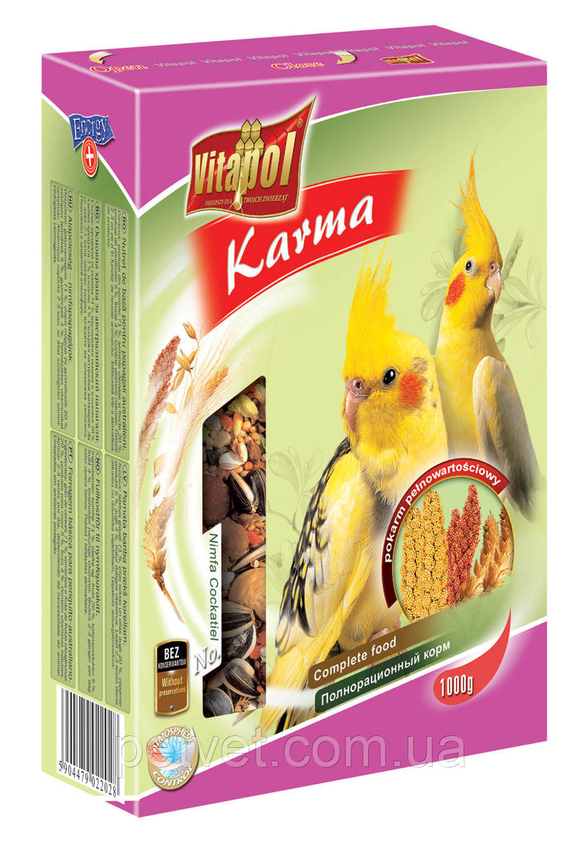 Корм для середніх папуг (німф), Vitapol 1 кг