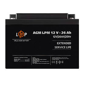 Акумулятор AGM LPM 12V — 26 Ah LogicPower 4134
