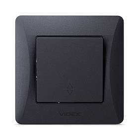 Вимикач одноклавішний прохідний VIDEX BINERA чорний графіт 294940