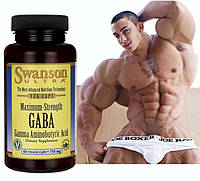 Swanson GABA підвищує гормон росту та тестостерон гама-аміномасляна кислота ГАМК для мозку 750мг 60 капсул