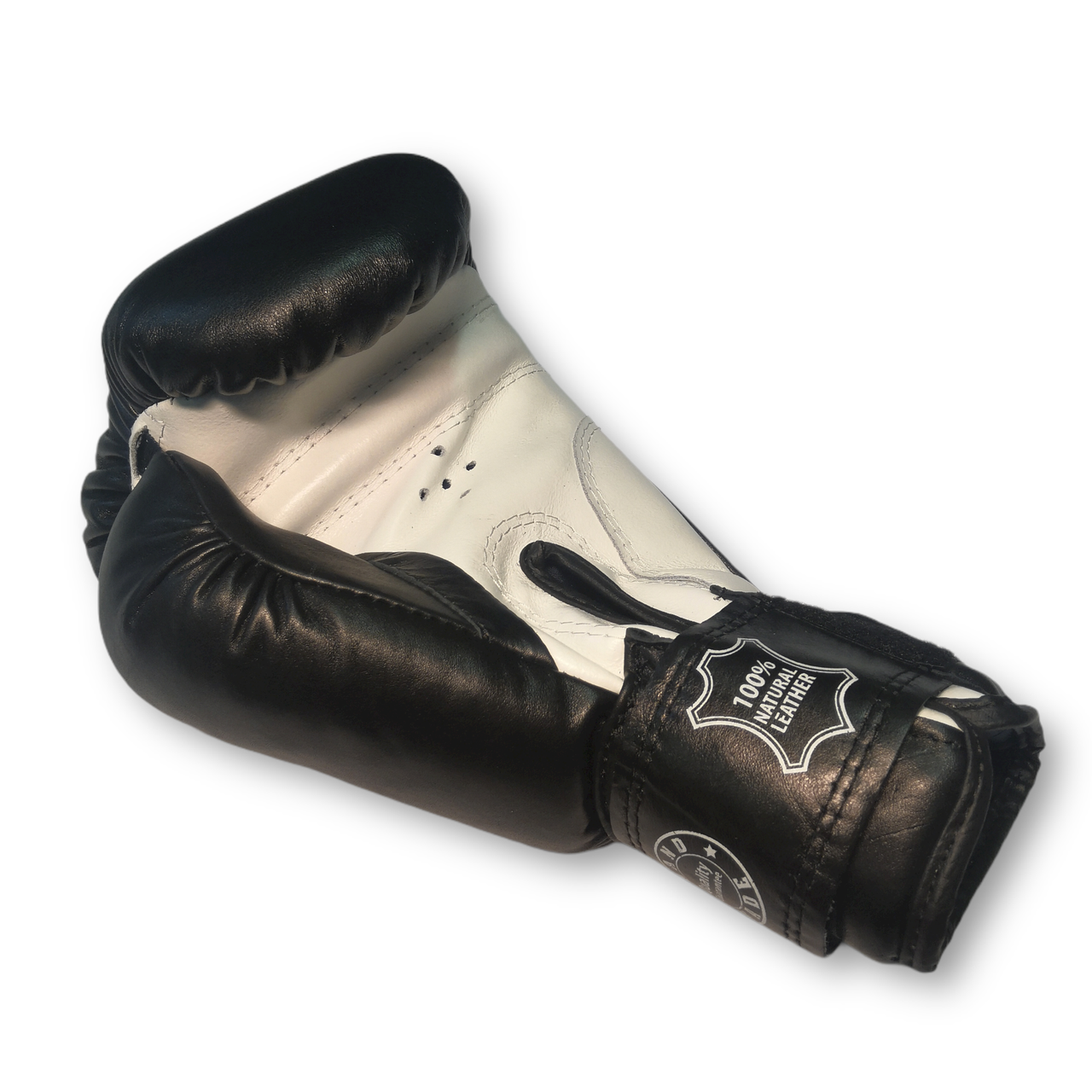 Боксерские перчатки BOXER 10 оz кожа Элит черные - фото 2 - id-p2042479616