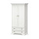 Біла розпашна дводверна міні шафа 2Д2Ш для одягу 100 см з шухлядами у вітальню прованс Іріс Мебель Сервіс, фото 4