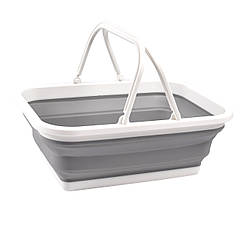 Кошик силіконовий з ручками Supretto складаний універсальний 9 л (8229)