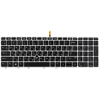 Клавіатура для ноутбука HP Zbook 15U G3 чорна, сірий фрейм, підсвітка