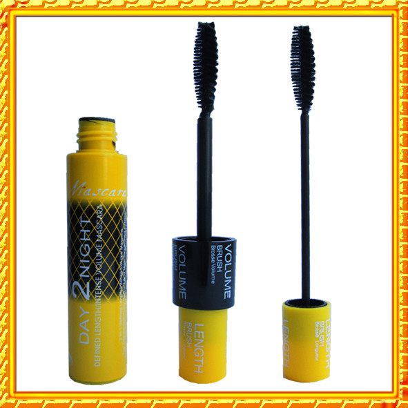 Туш для Вій Mend Jia Day 2 Night, 2 Кроки, Щітка Ворсова Веретеном, 11 мл Флакон Жовтий