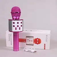 Караоке мікрофон microSD FM радіо Рожевий, Бездротовий Bluetooth-мікрофон