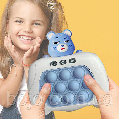 Електронна приставка консоль,поп іт іграшка-антистрес Quick Push Puzzle Game Fast №221В, Блакитний, фото 1