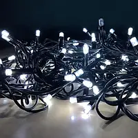 Гірлянда Xmas Нитка 300 LED Біла, чорний дріт, 18 метрів
