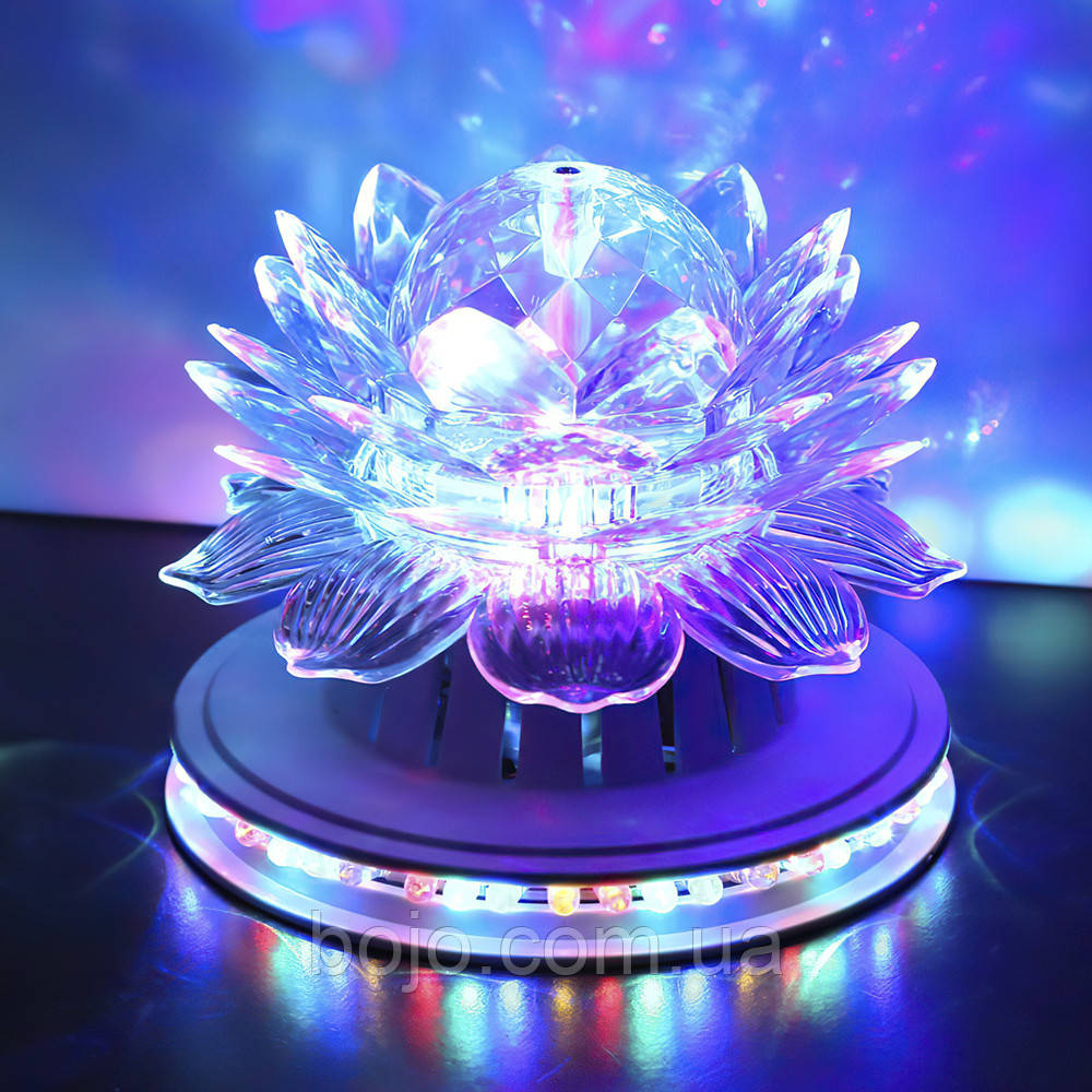 Ночник проектор "Лотос", що обертається світильник диско-куля (ARSH)