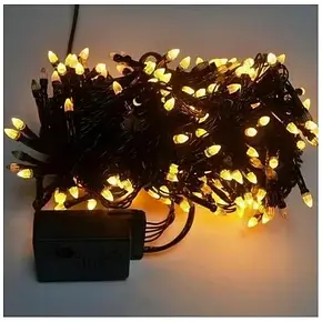 Новорічна LED гірлянда 500 лампочок у чорному дроті колір теплий, фото 2