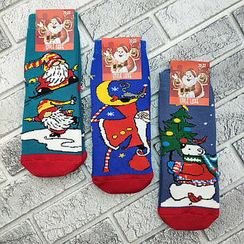 Шкарпетки дитячі середні зимові з махрою р.20-22 новорічні асорті STYLE LUXE 806711124