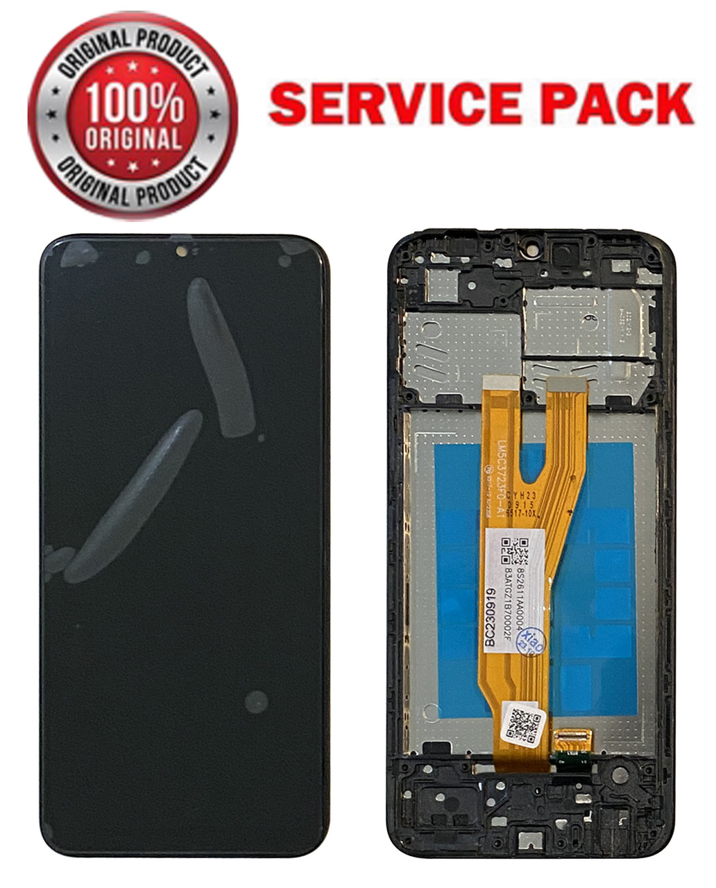 Дисплейний модуль (екран) для Samsung A032 Galaxy A03 Core Чорний у рамці Оригінал 100% SERVICE PACK