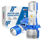 LED лампа h4 з лінзою KELVIN 9-32V LED міні лінзи h4 - 8000Lm - 6000K - 8000Lm - 6000K - Рік гарантії, фото 8